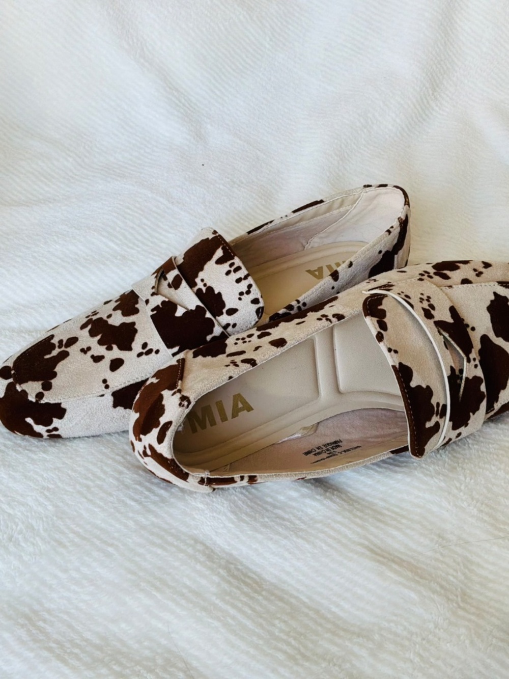 MIA Cow Print Loafers Flats Western Boho Size Women’s 8.5 - Picture 5 of 6